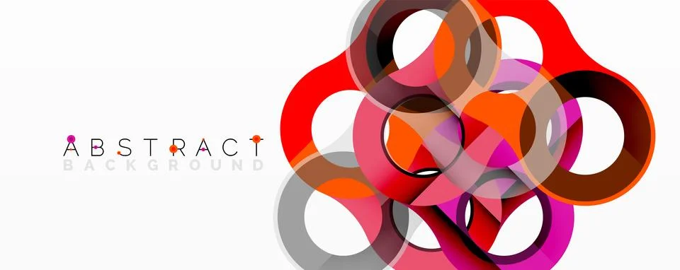 Abstract geometric pattern with interlocking circular and tubular shapes Stock Illustration