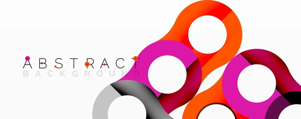 Abstract geometric pattern with interlocking circular and tubular shapes Stock Illustration