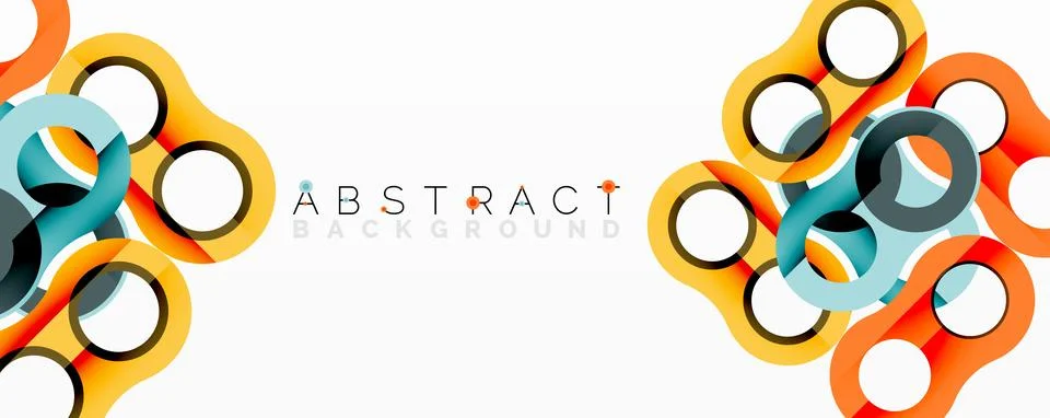 Abstract geometric pattern with interlocking circular and tubular shapes 스톡 일러스트