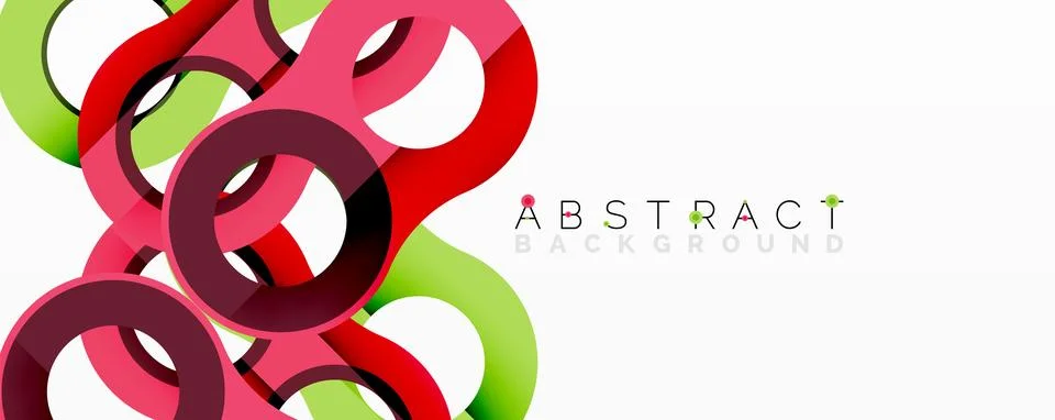 Abstract geometric pattern with interlocking circular and tubular shapes Stock Illustration