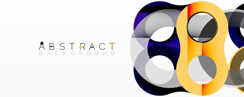 Abstract geometric pattern with interlocking circular and tubular shapes Stock Illustration