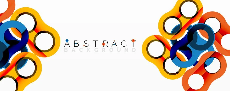 Abstract geometric pattern with interlocking circular and tubular shapes 스톡 일러스트