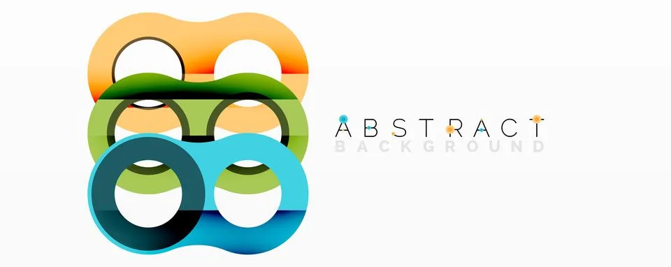 Abstract geometric pattern with interlocking circular and tubular shapes Stock Illustration