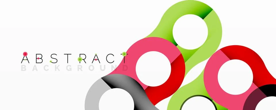 Abstract geometric pattern with interlocking circular and tubular shapes Stock Illustration