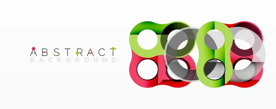 Abstract geometric pattern with interlocking circular and tubular shapes Stock Illustration