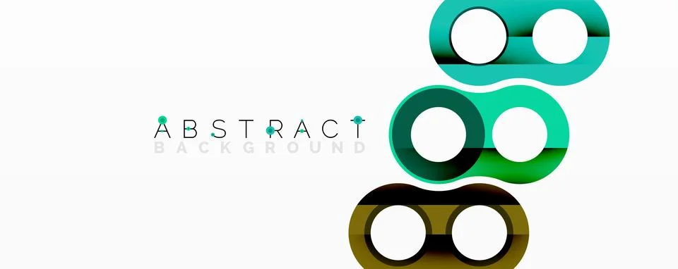 Abstract geometric pattern with interlocking circular and tubular shapes Stock Illustration