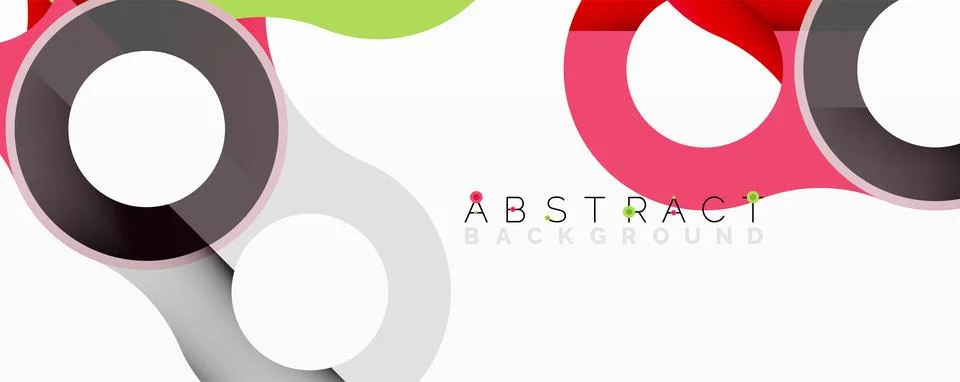 Abstract geometric pattern with interlocking circular and tubular shapes Illustrazione stock