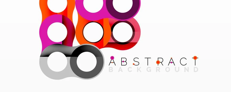 Abstract geometric pattern with interlocking circular and tubular shapes 스톡 일러스트