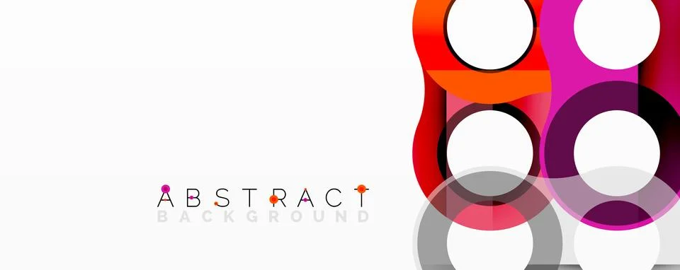 Abstract geometric pattern with interlocking circular and tubular shapes Stock Illustration