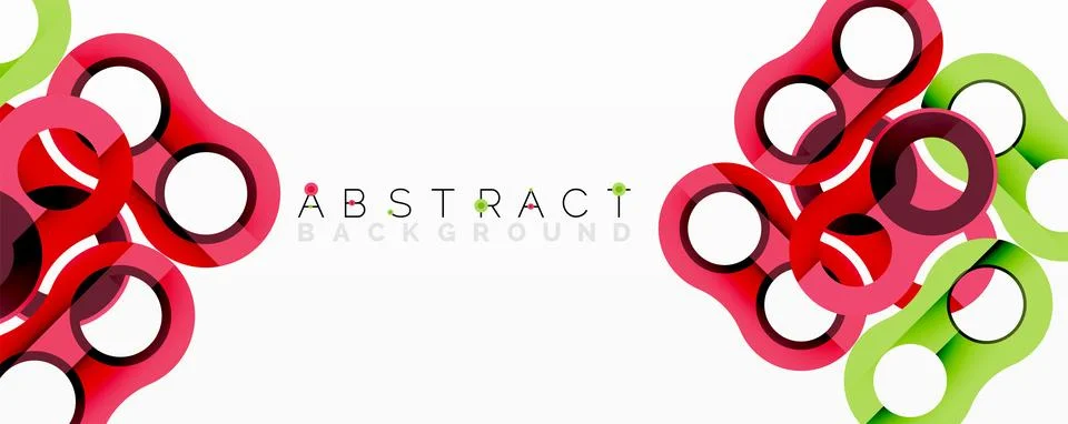 Abstract geometric pattern with interlocking circular and tubular shapes Stock Illustration