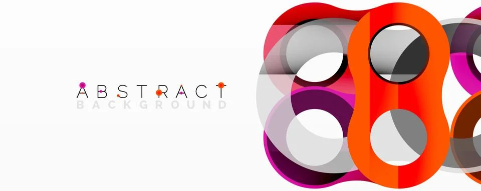 Abstract geometric pattern with interlocking circular and tubular shapes Stock Illustration