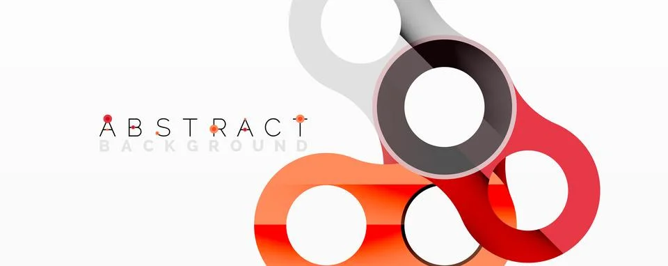 Abstract geometric pattern with interlocking circular and tubular shapes Stock Illustration