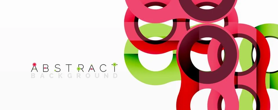 Abstract geometric pattern with interlocking circular and tubular shapes Stock Illustration