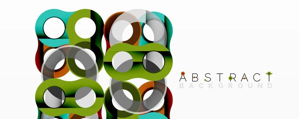 Abstract geometric pattern with interlocking circular and tubular shapes 스톡 일러스트