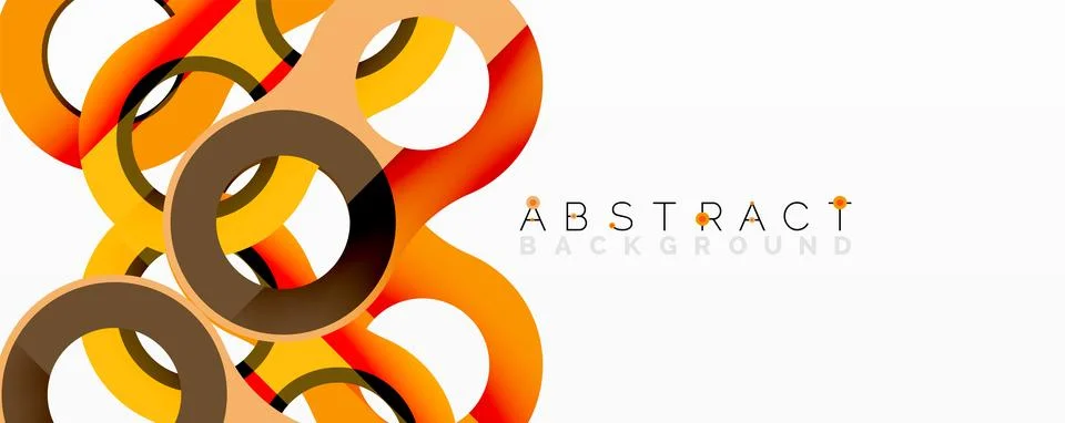 Abstract geometric pattern with interlocking circular and tubular shapes Stock Illustration