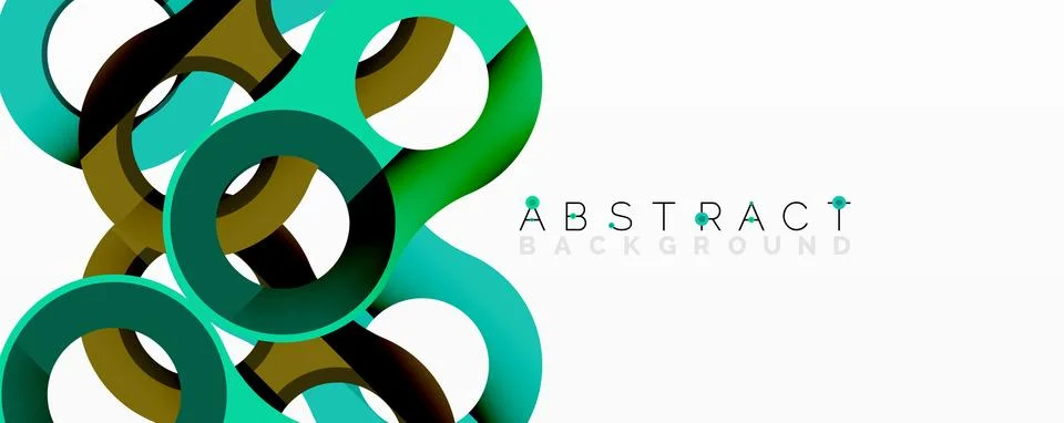 Abstract geometric pattern with interlocking circular and tubular shapes 스톡 일러스트