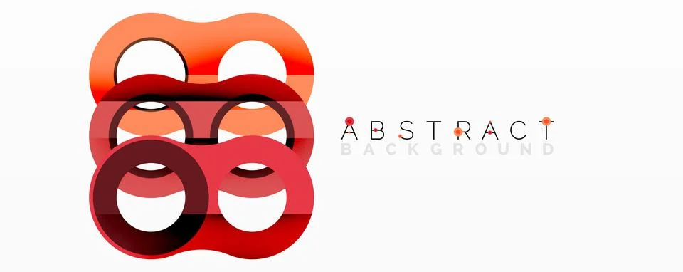 Abstract geometric pattern with interlocking circular and tubular shapes Stock Illustration