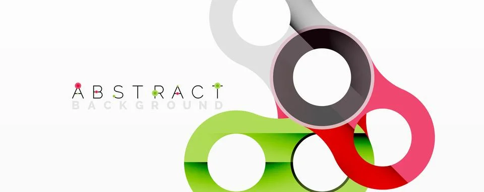 Abstract geometric pattern with interlocking circular and tubular shapes Stock Illustration