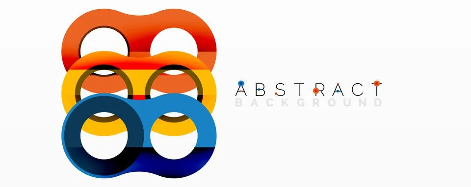 Abstract geometric pattern with interlocking circular and tubular shapes Stock Illustration