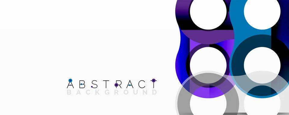 Abstract geometric pattern with interlocking circular and tubular shapes Stock Illustration