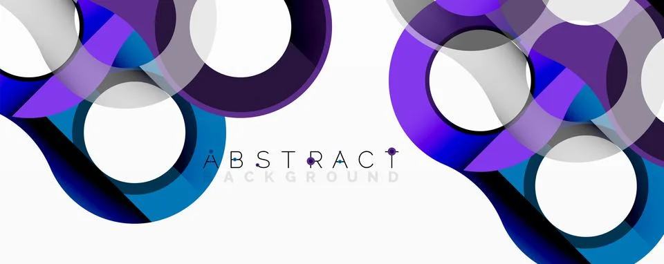 Abstract geometric pattern with interlocking circular and tubular shapes Illustrazione stock