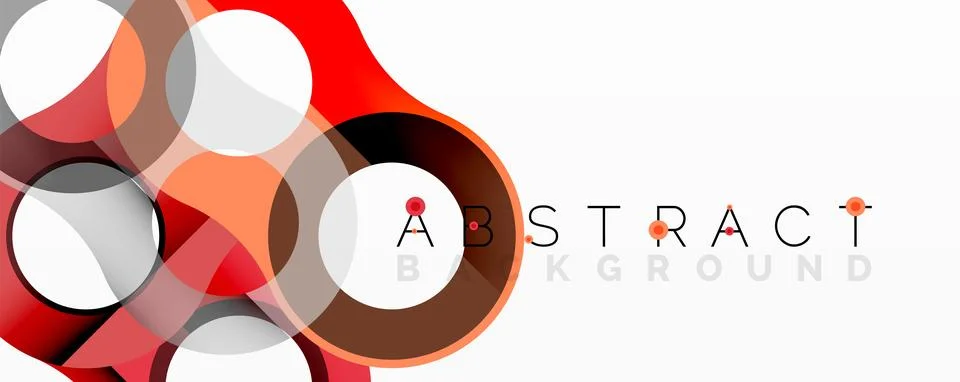 Abstract geometric pattern with interlocking circular and tubular shapes Stock Illustration