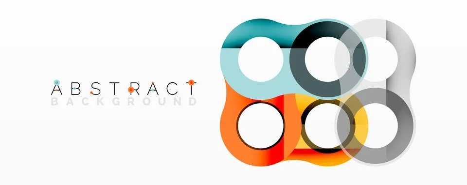 Abstract geometric pattern with interlocking circular and tubular shapes Stock Illustration