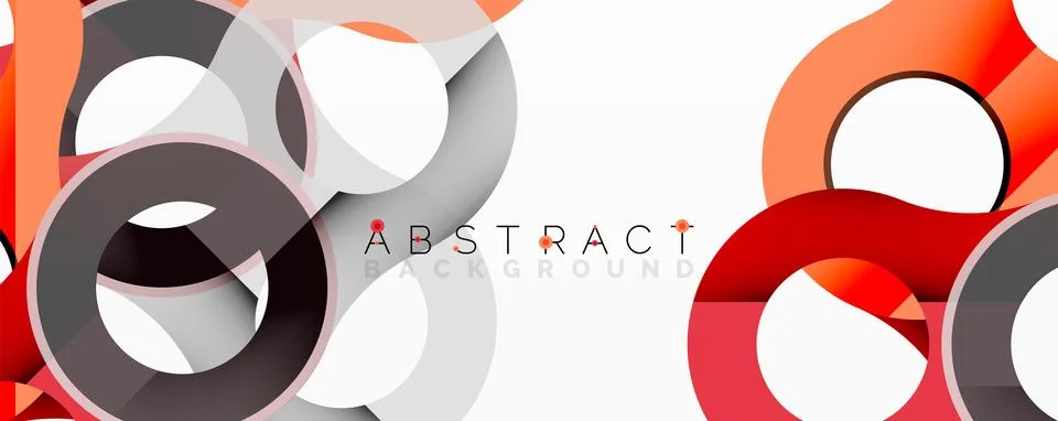 Abstract geometric pattern with interlocking circular and tubular shapes Stock Illustration