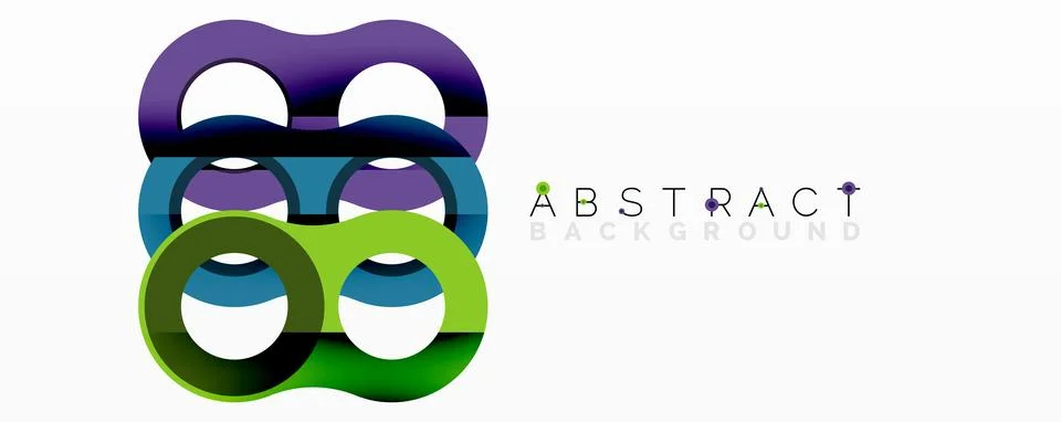 Abstract geometric pattern with interlocking circular and tubular shapes 스톡 일러스트