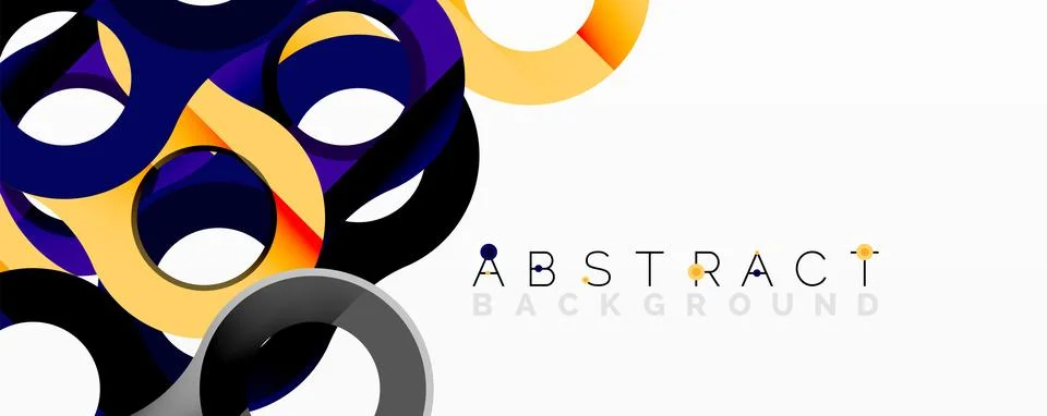 Abstract geometric pattern with interlocking circular and tubular shapes 스톡 일러스트