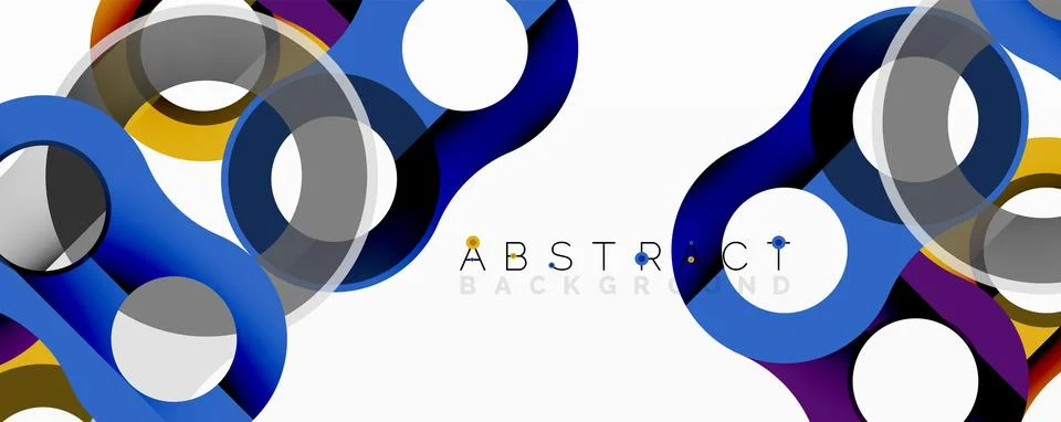 Abstract geometric pattern with interlocking circular and tubular shapes 스톡 일러스트