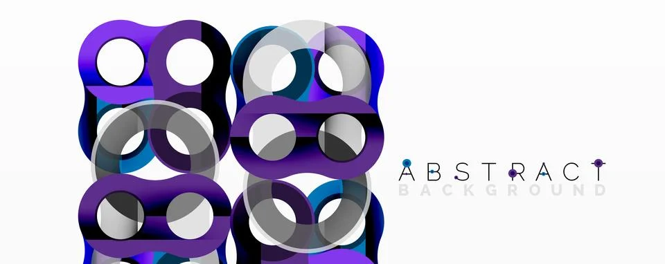 Abstract geometric pattern with interlocking circular and tubular shapes Stock Illustration