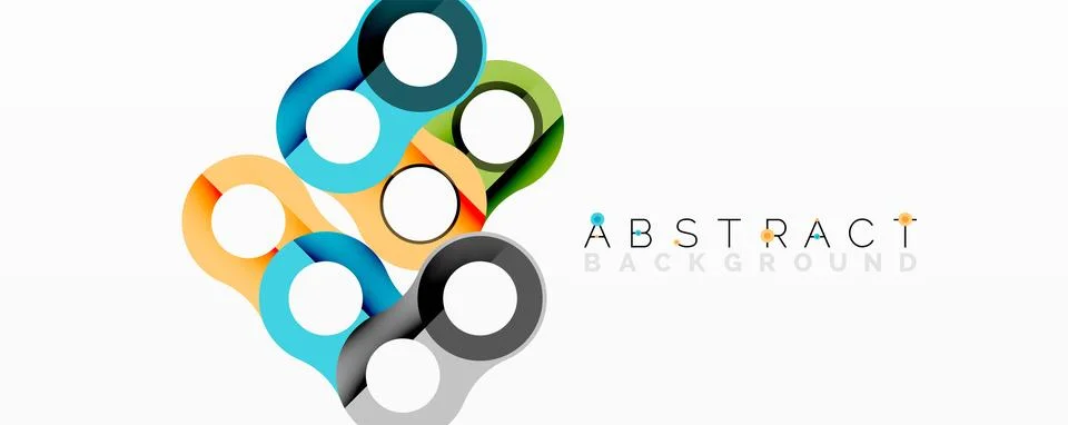 Abstract geometric pattern with interlocking circular and tubular shapes Stock Illustration