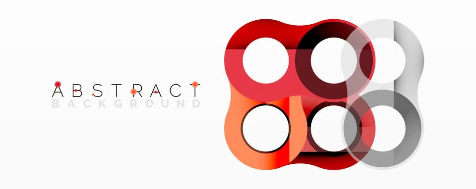 Abstract geometric pattern with interlocking circular and tubular shapes Stock Illustration