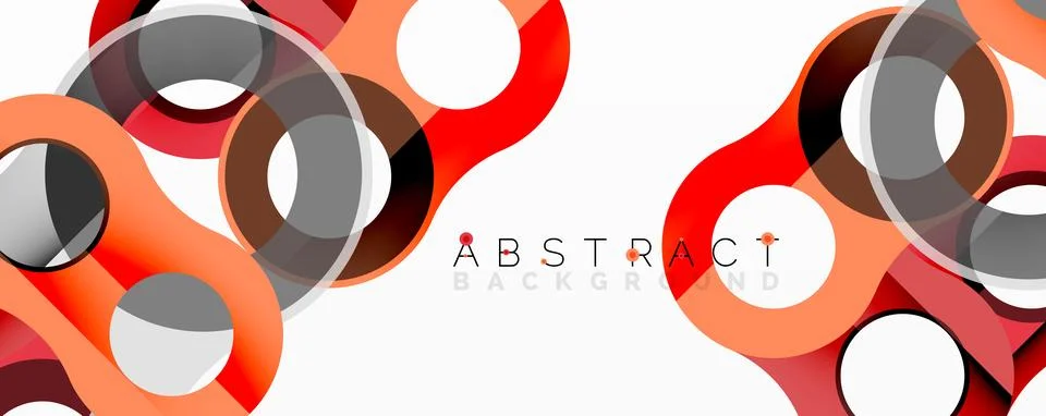 Abstract geometric pattern with interlocking circular and tubular shapes Stock Illustration