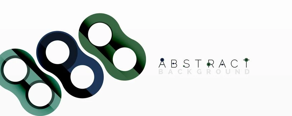 Abstract geometric pattern with interlocking circular and tubular shapes 스톡 일러스트