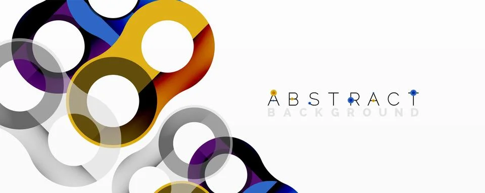 Abstract geometric pattern with interlocking circular and tubular shapes 스톡 일러스트