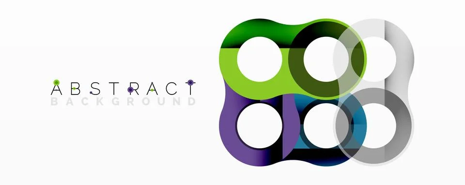 Abstract geometric pattern with interlocking circular and tubular shapes Stock Illustration