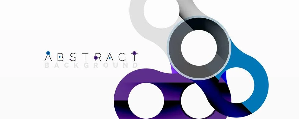 Abstract geometric pattern with interlocking circular and tubular shapes 스톡 일러스트