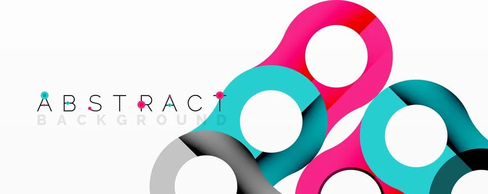 Abstract geometric pattern with interlocking circular and tubular shapes Stock Illustration