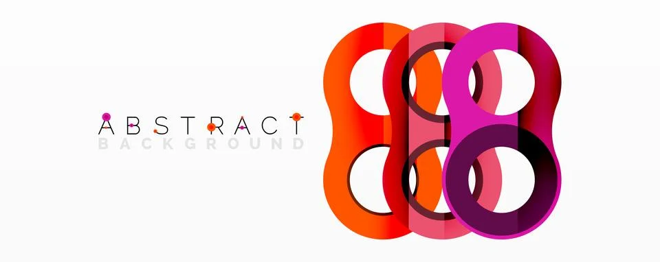 Abstract geometric pattern with interlocking circular and tubular shapes Stock Illustration