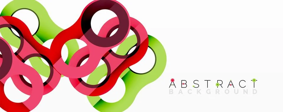 Abstract geometric pattern with interlocking circular and tubular shapes Stock Illustration