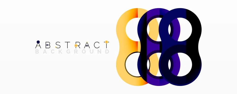 Abstract geometric pattern with interlocking circular and tubular shapes 스톡 일러스트