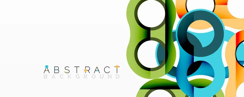 Abstract geometric pattern with interlocking circular and tubular shapes Stock Illustration