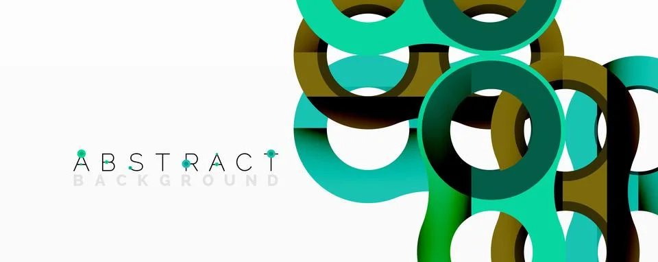 Abstract geometric pattern with interlocking circular and tubular shapes Stock Illustration