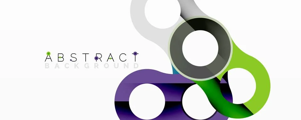 Abstract geometric pattern with interlocking circular and tubular shapes Stock Illustration