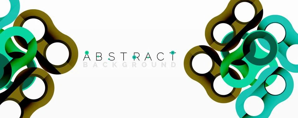 Abstract geometric pattern with interlocking circular and tubular shapes 스톡 일러스트