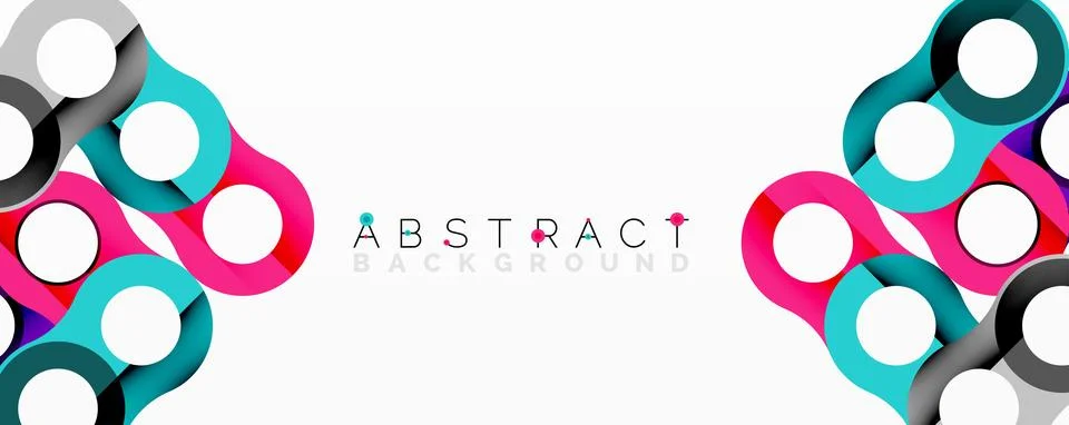 Abstract geometric pattern with interlocking circular and tubular shapes 스톡 일러스트