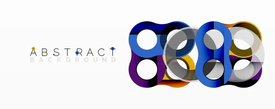 Abstract geometric pattern with interlocking circular and tubular shapes Stock Illustration