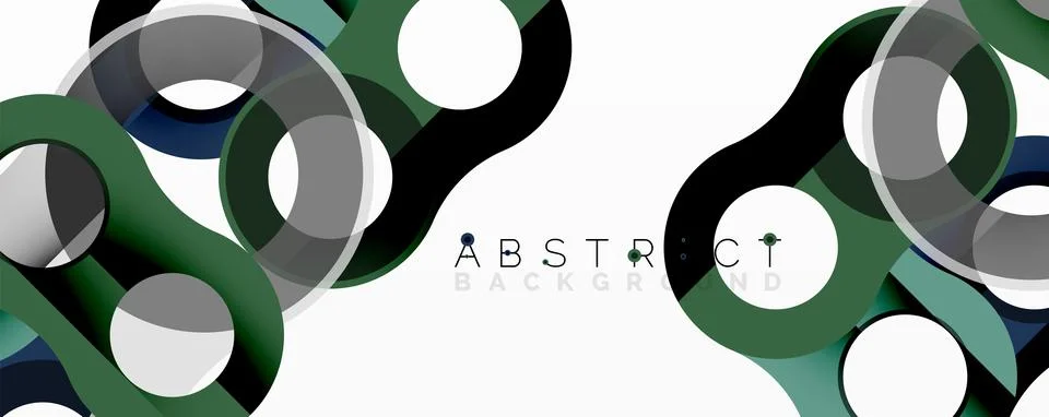 Abstract geometric pattern with interlocking circular and tubular shapes 스톡 일러스트